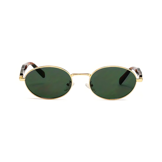 essntl Series Retro Oval Sunglasses For Men & Women - Emerald Green