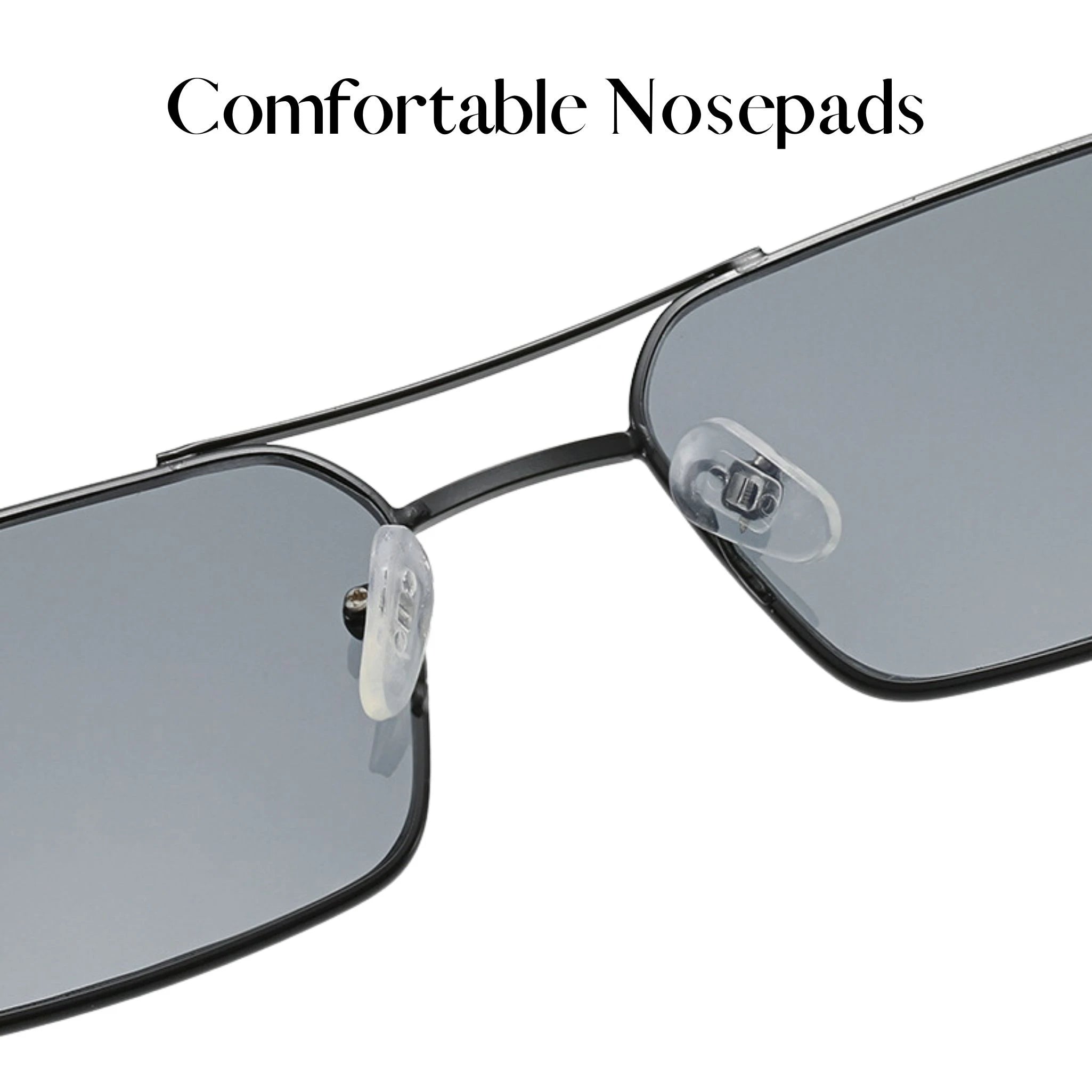 SLEEK Series Rectangular Sunglasses - Black
