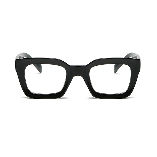 Dotted Series 3 Dots Square Blue Light Blocking Eyeglasses - Black