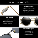 essntl series Vintage Round Computer Glasses For Men & Women Black Frame Clear Lenses