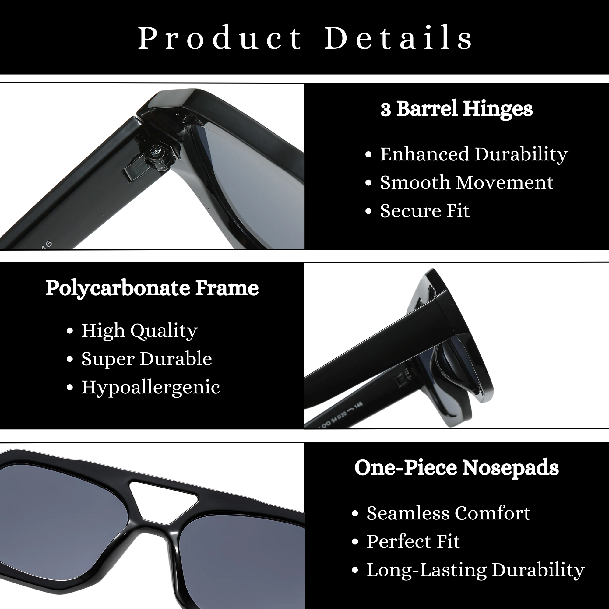Rebel Retro Vintage 70s Hexagonal Aviator Double Bridge Sunglasses - Black Frame Green Lenses