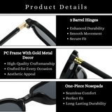 essntl series Retro Vintage Narrow 90s Rectangle Sunglasses For Men & Women - Leopard Grey