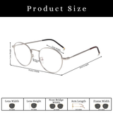 essntl series Vintage Round Computer Glasses For Men & Women Silver Frame Clear Lenses