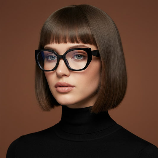 Diva Cateye Oversized Computer Glasses - Noir