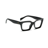 Dotted Series 3 Dots Square Blue Light Blocking Eyeglasses - Black
