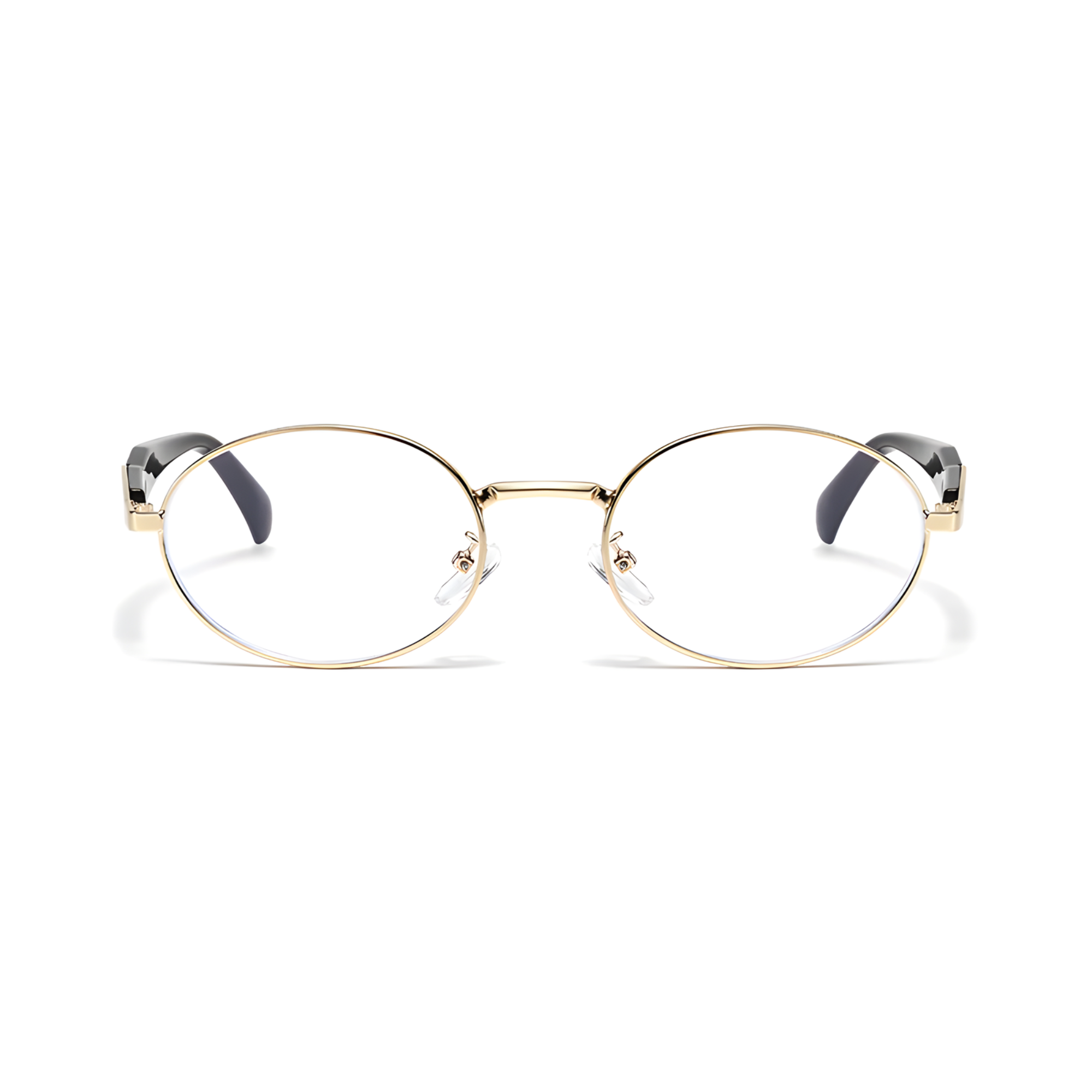 essntl Series Retro Oval Computer Glasses For Men & Women - Golden