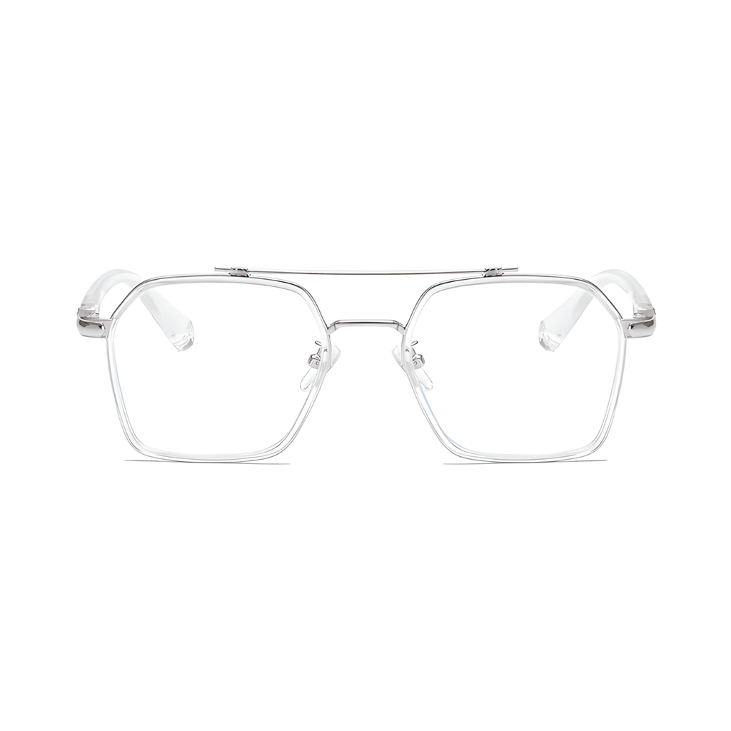 Etched Square Computer Glasses - Silver Crystal – 4Flaunt