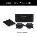 essntl Series Retro Oval Sunglasses For Men & Women - Midnight Black