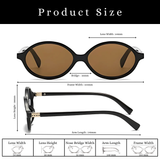 essntl series Retro Vintage 90s Oval Sunglasses For Men & Women - Black Brown