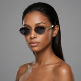 Aurelia Oval Unisex Sunglasses - Golden Ash