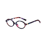 essntl series Retro Vintage 90s Oval Computer Glasses For Women - Floral Print
