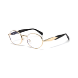 essntl Series Retro Oval Computer Glasses For Men & Women - Golden