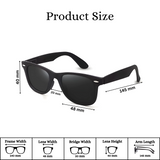 Klassic Series Polarized Wayfarer Sunglasses For Men & Women - (Matte Black)