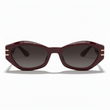 Bordeaux muse sunglasses with silver accents on a white background