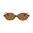 essntl series Retro Vintage 90s Oval Sunglasses For Men & Women - Leopard Brown