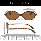 essntl series Retro Vintage 90s Oval Sunglasses For Men & Women - Leopard Brown