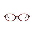 essntl series Retro Vintage 90s Oval Computer Glasses For Women - Wine Red