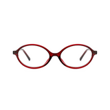 essntl series Retro Vintage 90s Oval Computer Glasses For Women - Wine Red