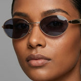 Aurelia Oval Unisex Sunglasses - Golden Ash
