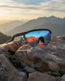 Xplorer Half-Rim Sports Sunglasses - Black Blue