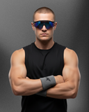 Xplorer Half-Rim Sports Sunglasses - Black Blue
