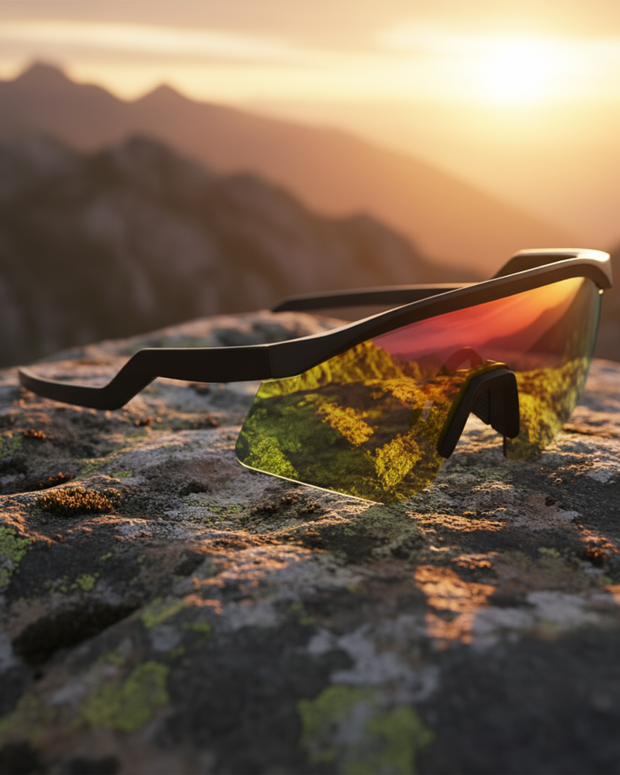 Xplorer Half-Rim Sports Sunglasses - Black Orange