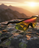 Xplorer Half-Rim Sports Sunglasses - Black Orange