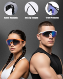 Xplorer Half-Rim Sports Sunglasses - Orange Blue