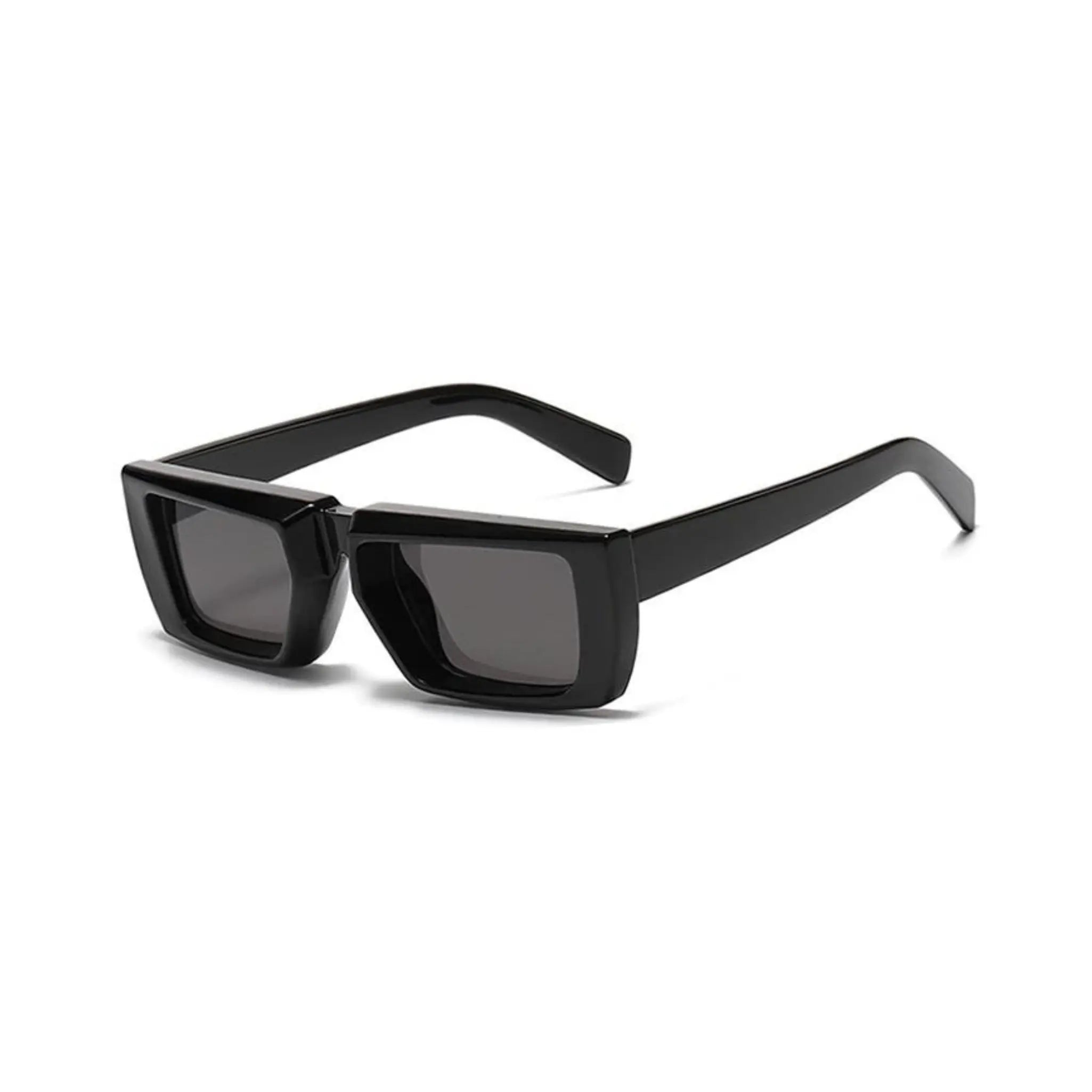 Futuristic Series Street Wear Y2K Rectangle Sunglasses - Onyx Black