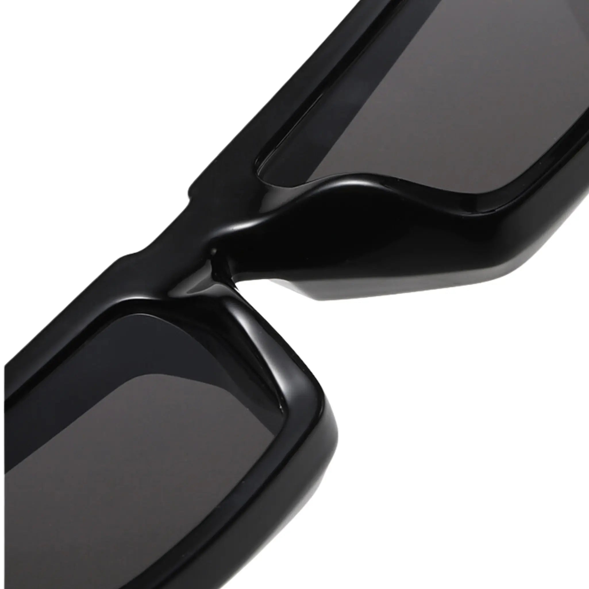 Futuristic Series Street Wear Y2K Rectangle Sunglasses - Onyx Black