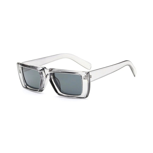 Futuristic Series Street Wear Y2K Rectangle Sunglasses - Crystal Grey