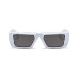 Futuristic Series Street Wear Y2K Rectangle Sunglasses - Luna Frost White