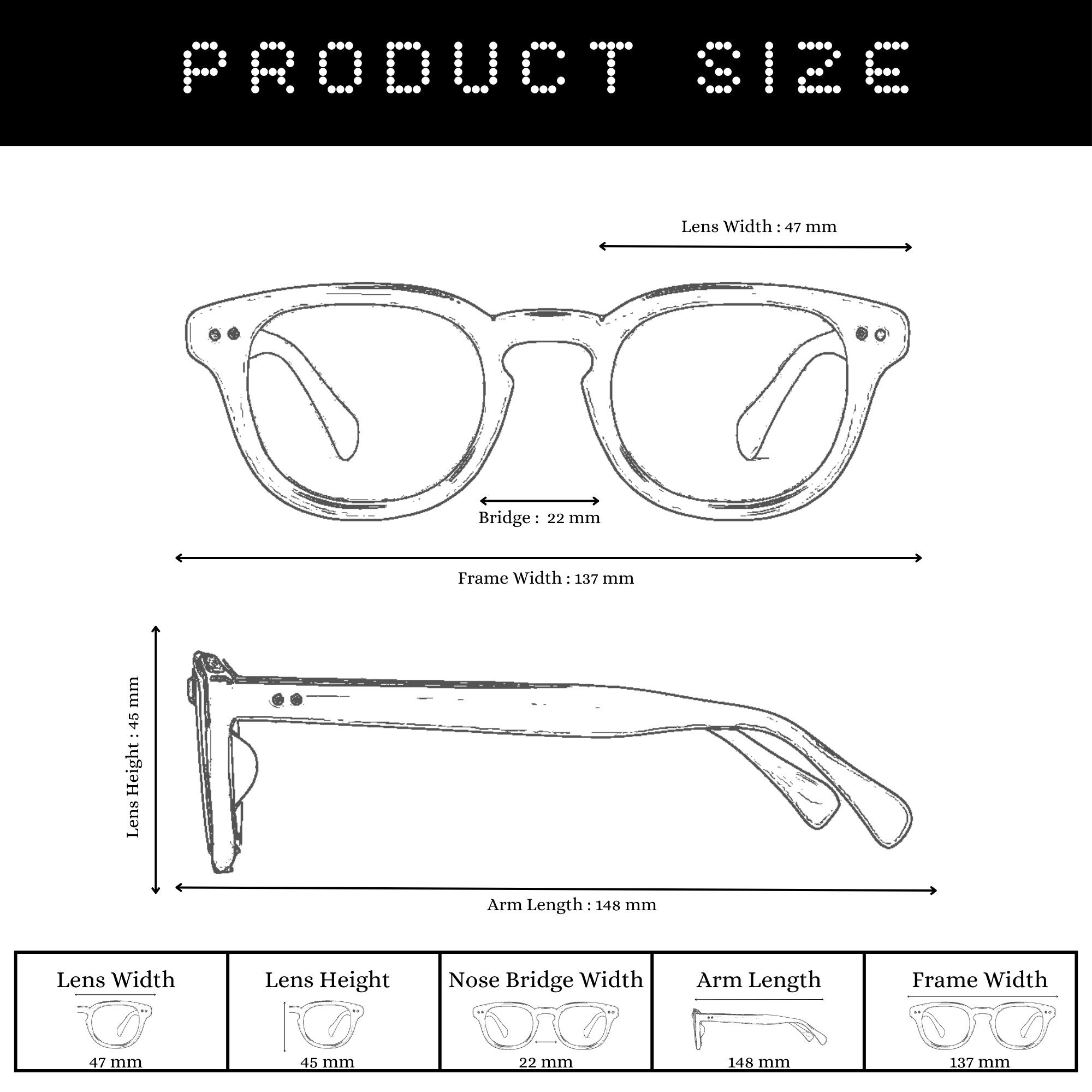 Dotted Series Panto Blue Light Blocking Glasses for Men & Women - Black