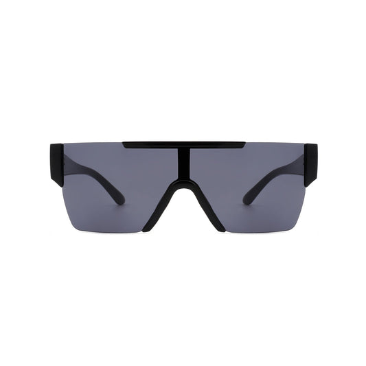 Monster Series UV Protected Square Sunglasses - Black Frame Grey Lens