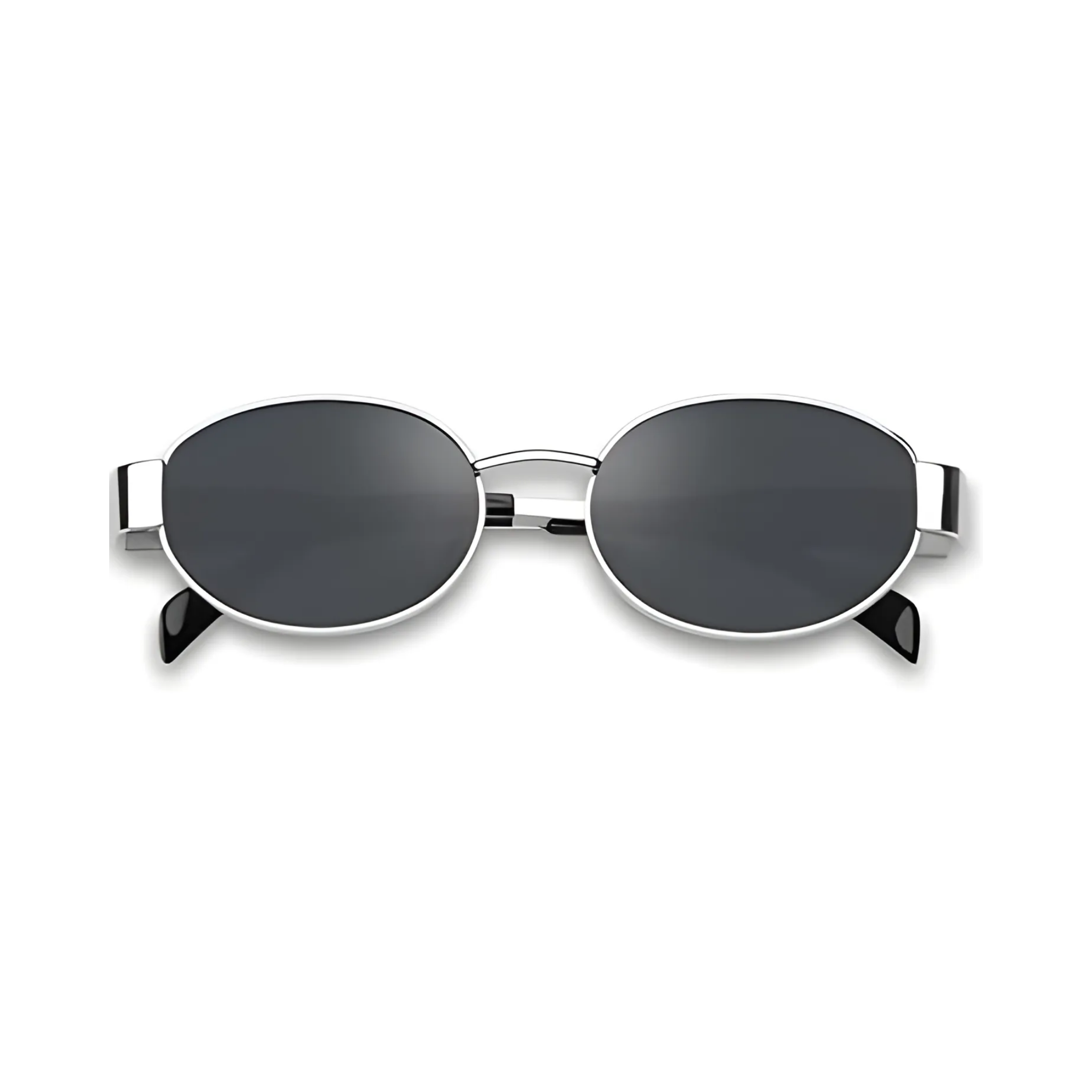 essntl Series Retro Oval Sunglasses For Women & Men - Silver Grey