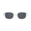 Dotted Series Retro Y2K Rectangle Polarized Sunglasses - Transparent Grey