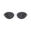 essntl Series Retro Oval Sunglasses For Women & Men - Silver Grey