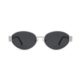 essntl Series Retro Oval Sunglasses For Women & Men - Silver Grey