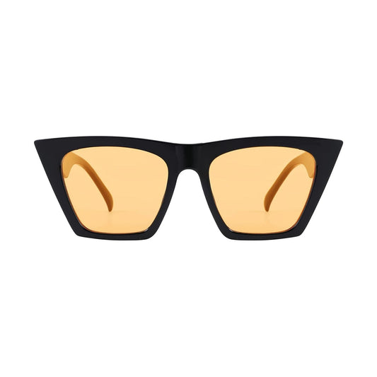 Flat Top Cateye Sunglasses For Women - Yellow