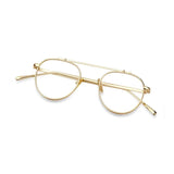 DISC Series Metal Frame Round Sunglasses - Gold Clear