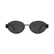 essntl Series Retro Oval Sunglasses For Women & Men - Matte Black Frame Grey Lenses