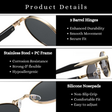 essntl Series Retro Oval Sunglasses For Men & Women - Golden Amber