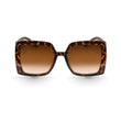 Royal Series Oversized Square Sunglasses For Women - Leopard Print