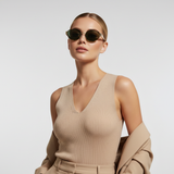 essntl Series Retro Oval 90s Sunglasses For Men & Women Wild Edit - Wild Fern