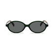 essntl series Retro Vintage 90s Oval Sunglasses For Men & Women - Green Leopard Grey