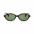 essntl series Retro Vintage 90s Oval Sunglasses For Men & Women - Leopard Green