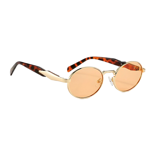 essntl Series Retro Oval Sunglasses For Men & Women - Golden Amber