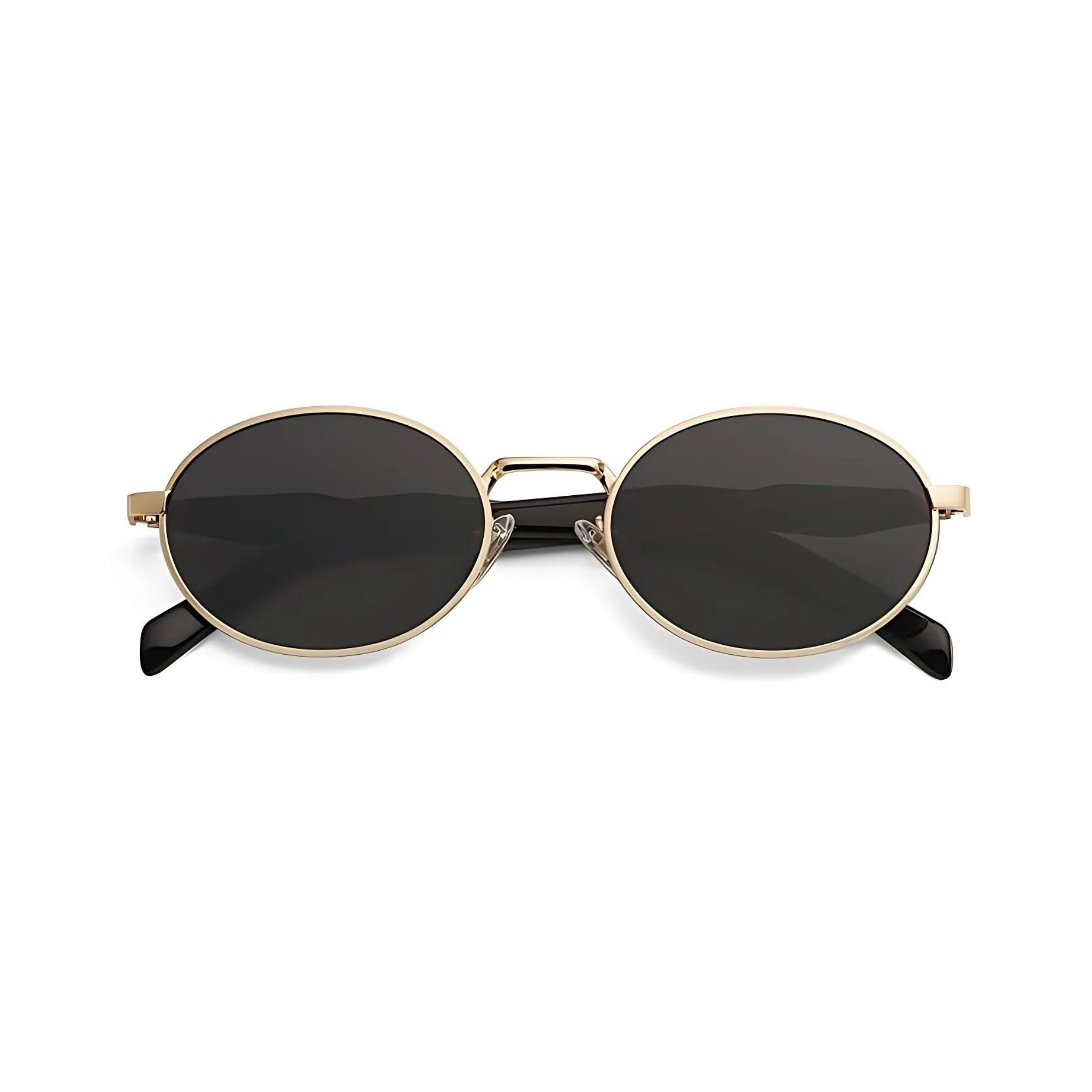 essntl Series Retro Oval Sunglasses For Men & Women - Golden Ash