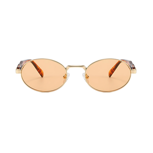 essntl Series Retro Oval Sunglasses For Men & Women - Golden Amber