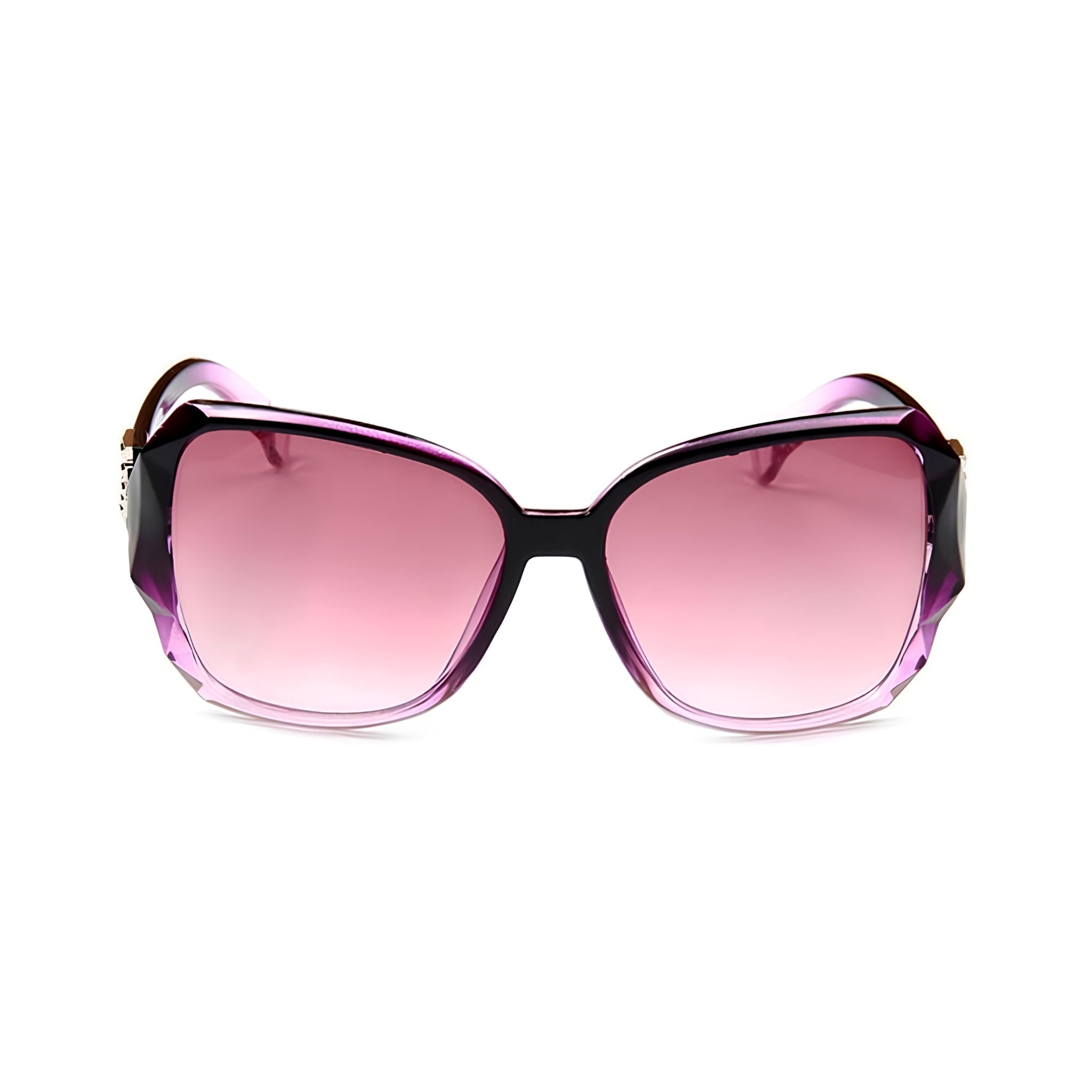 Royal Series Oval Oversized Sunglasses For Women - Purple